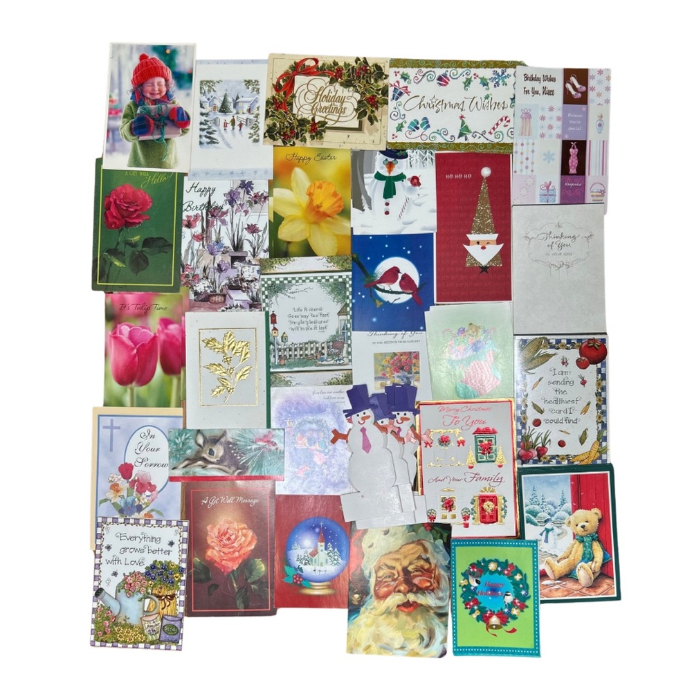 Vintage Greeting Card Organizer Christmas & Mixed Occasion Gift Wrapping Bundle